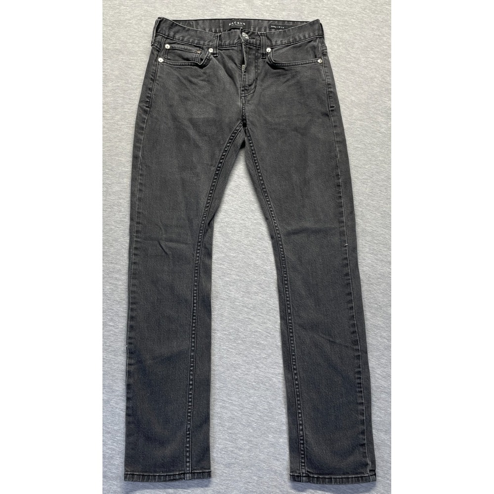 PacSun Los Angeles Skinny Jeans Mens 28x30 Black Denim Stretch Classic 5-Pockets